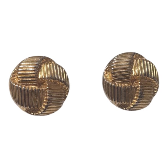Ben Amun Gold Tone Textured Round Stud Earrings Womens Fashion Jewelry - Picture 1 of 5